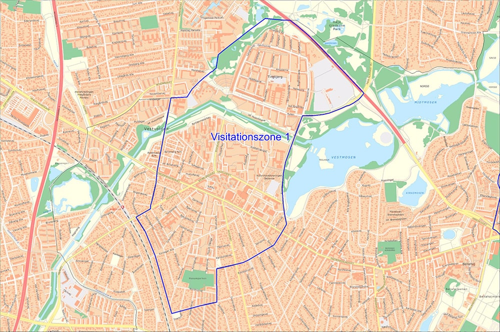 Visitationszone i Brønshøj og Tingbjerg