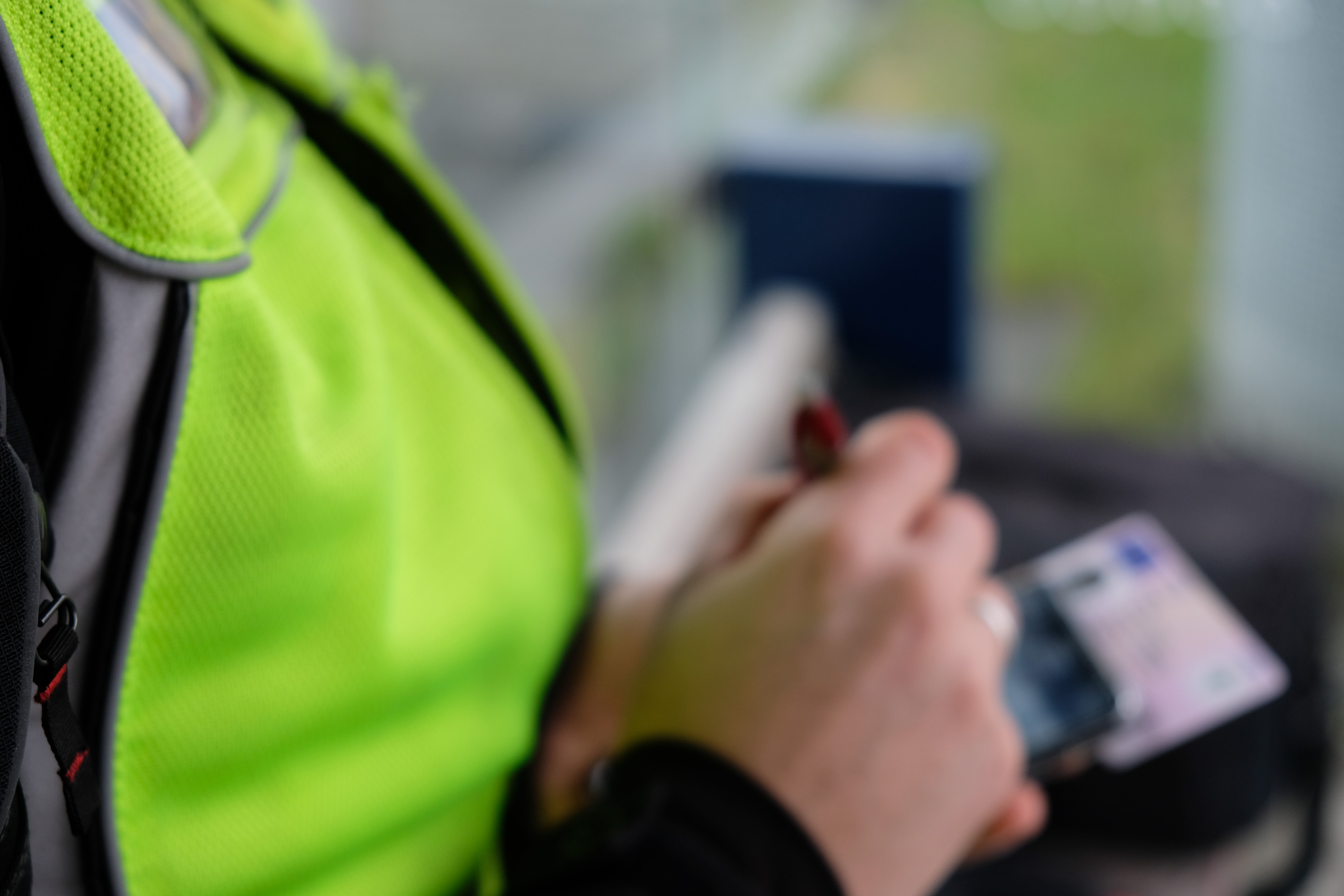Rutinekontrol nærbillede færdsel