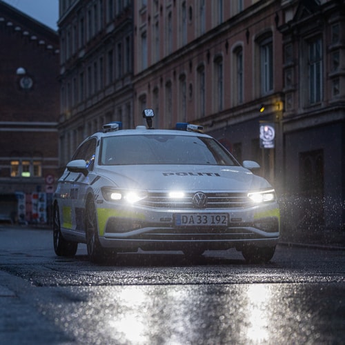 Patruljevogn i regnvejr