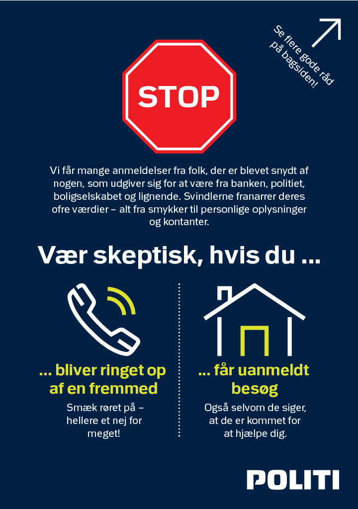 Kontaktbedrageri flyer