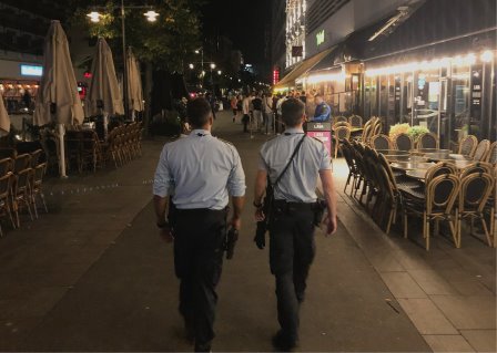 betjente på nattepatrulje