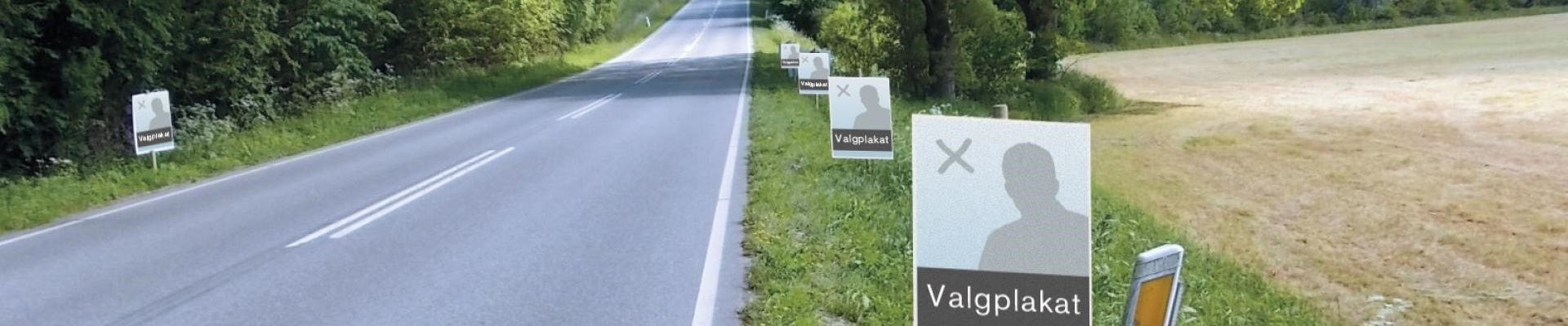 Billeder af ophængte valgplakater