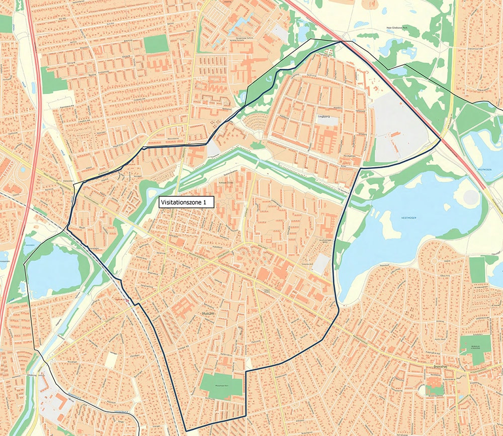 Visitationszone i Brønshøj-Husum-Tingbjerg