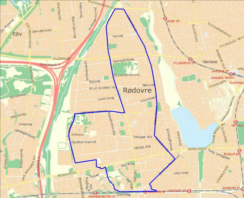 Oversigtskort visitationszone Rødovre
