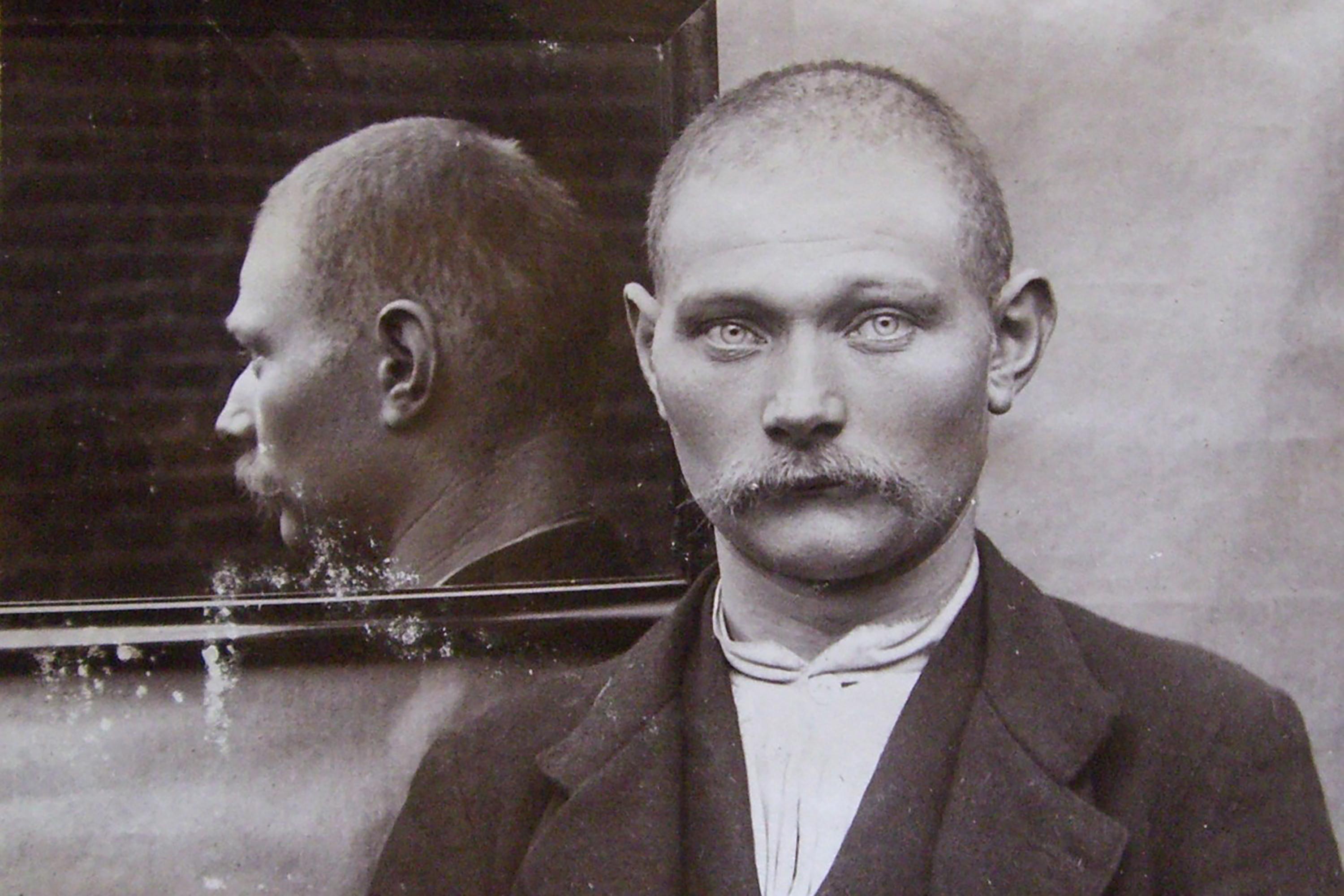 Forbryderfotografi fra Vejle politi, 1906. Landsarkivet for Nørrejylland